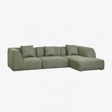 Sofa Modułowy Z Prawym Szezlongiem, 3-częściowy, Tapicerowany Cardea Bukla Szałwiowa Zieleń - Sklum