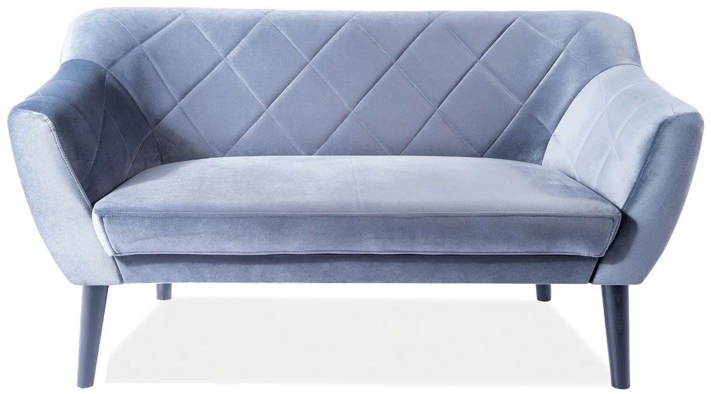 SOFA KARO 2 VELVET SZARY BLUVEL 14 / WENGE SIGNAL