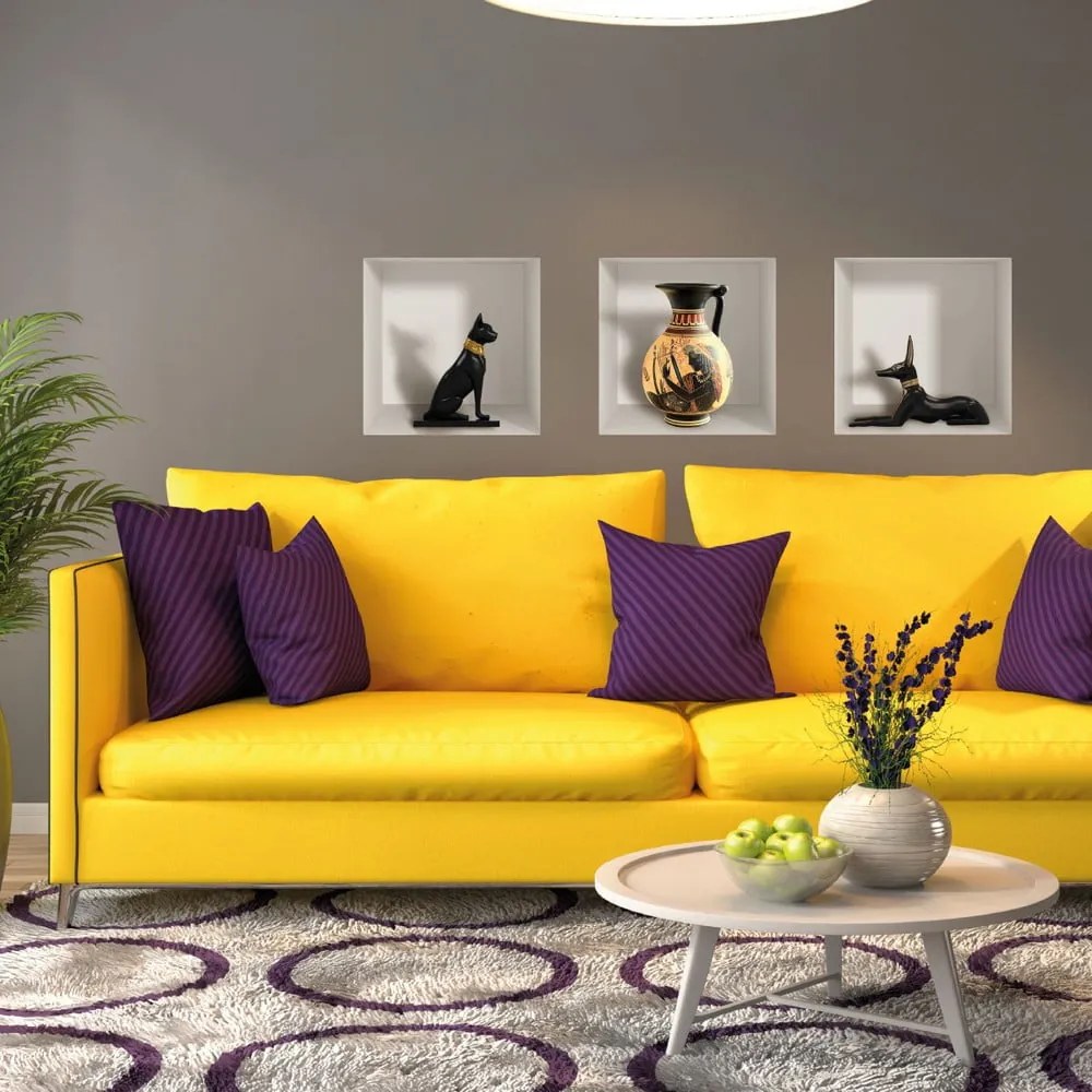 Komplet 3 naklejek ściennych 3D Ambiance Egyptian