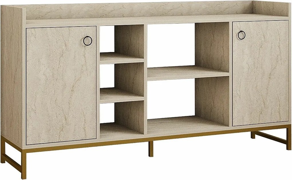 Komoda – 160 x 85 x 40 cm – Kolor trawertynu – Płyta wiórowa