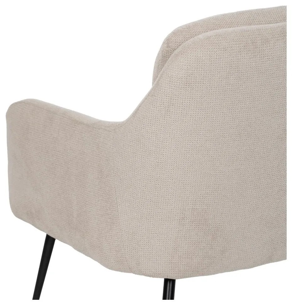 Beżowy fotel z tkaniny szenilowej Classic – Ixia