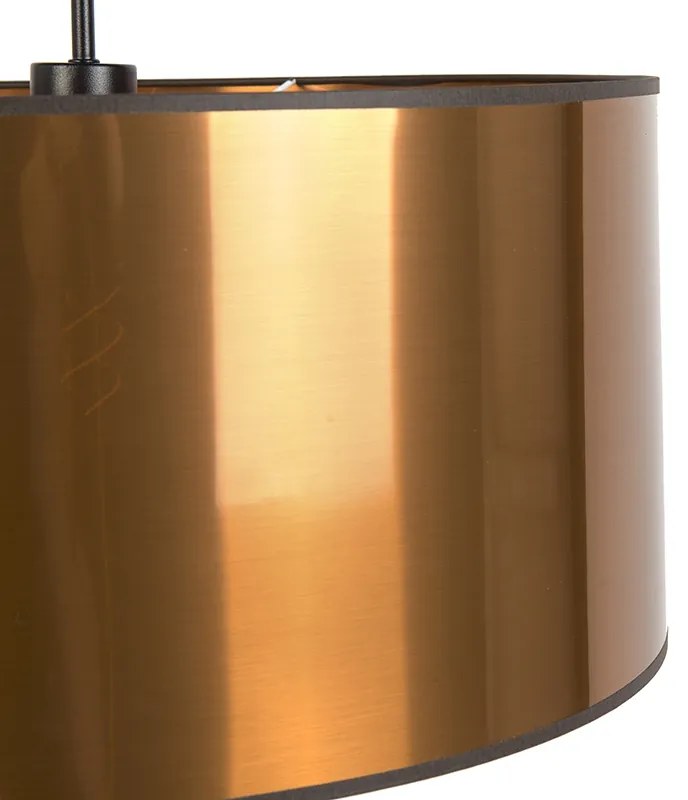 Lampa wisząca w stylu art deco biała z miedzianym kloszem 50 cm - Combi 1 Nowoczesny Oswietlenie wewnetrzne