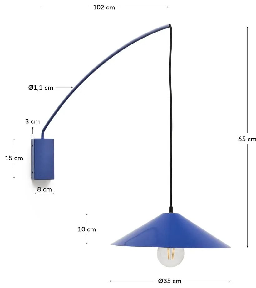 Niebieski kinkiet ø 35 cm Kally – Kave Home