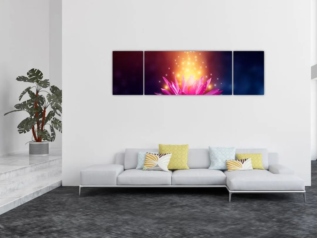 Obraz lilii wodnej na wodzie (170x50 cm)
