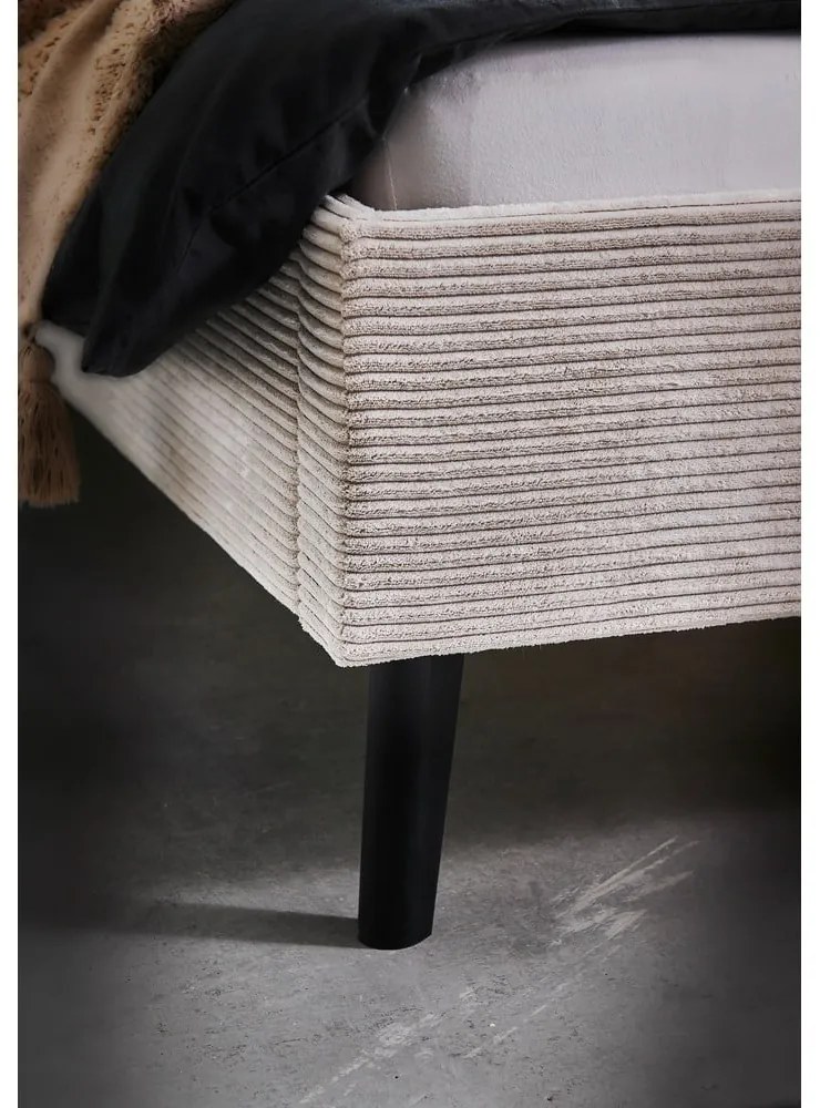 Beżowe tapicerowane łóżko dwuosobowe bez stelaża 180x200 cm Avola – Meise Möbel