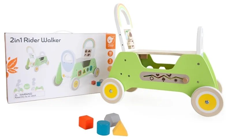 Classic world drewniany jeździk montessori pchacz 2w1