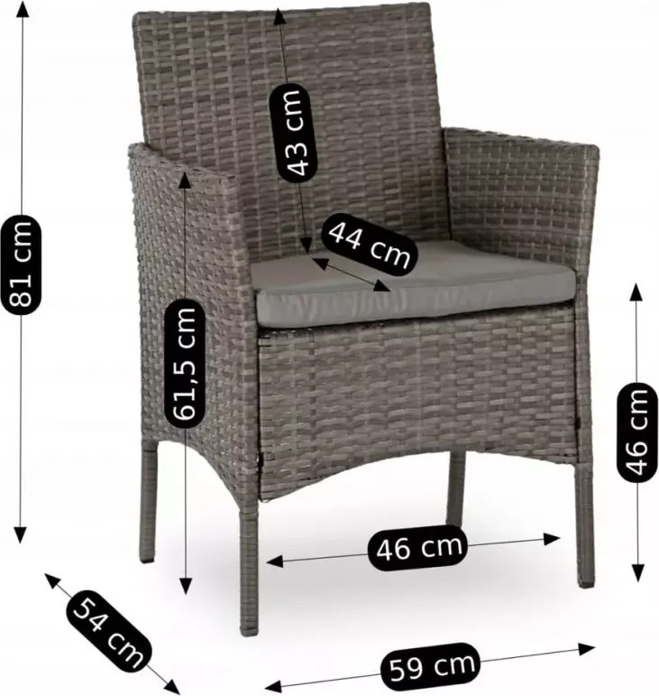 Elegancki i trwały zestaw mebli ogrodowych Campagne z technorattanu z wodoodpornymi poduszkami