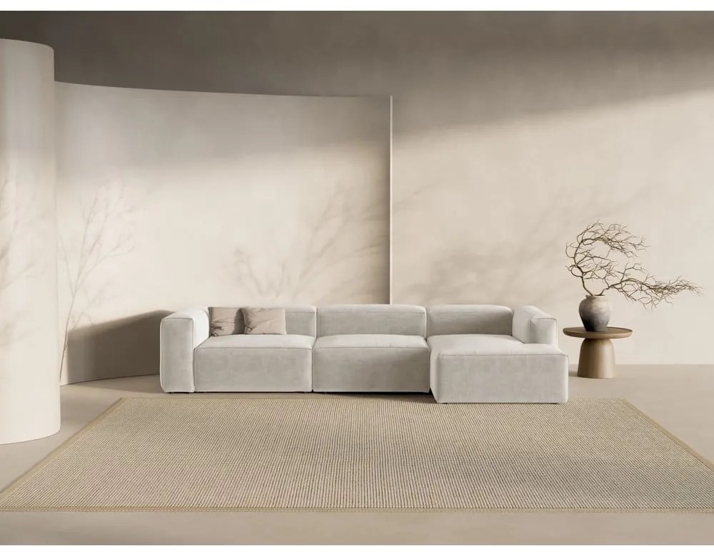 Beżowy narożnik (prawostronny/z szezlongiem) Bergano – Cosmopolitan Design