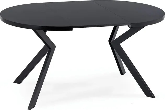 Stół Okrągły Rozkładany LUKAS 100-250 cm Czarny Nowoczesny Loft