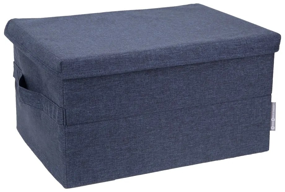 Niebieski tekstylny pojemnik z pokrywką 40x30x22 cm Soft Storage – Bigso