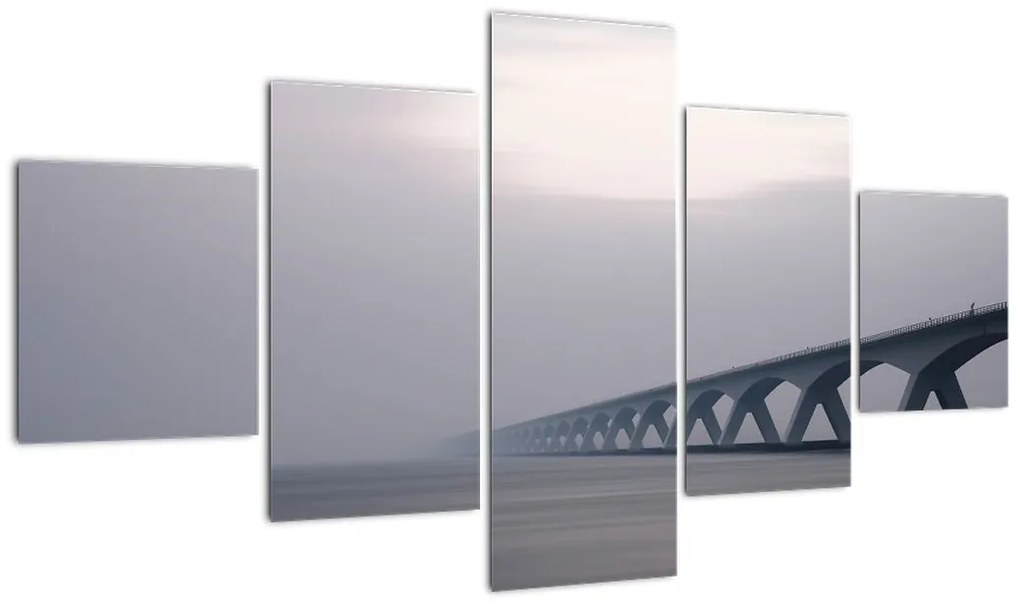 Obraz mostu we mgle (125x70 cm)