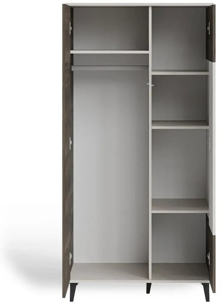 Szafa dwudrzwiowa RANDOM 2 S-1 90cm orzech/kaszmirowa HALMAR