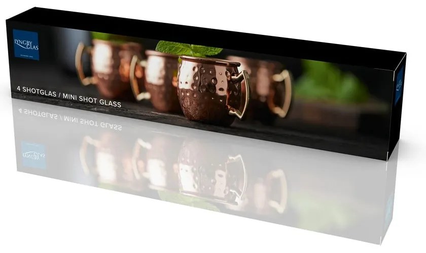 Stalowe kubki w kolorze miedzi zestaw 4 szt. 80 ml Moscow Mule – Lyngby Glas