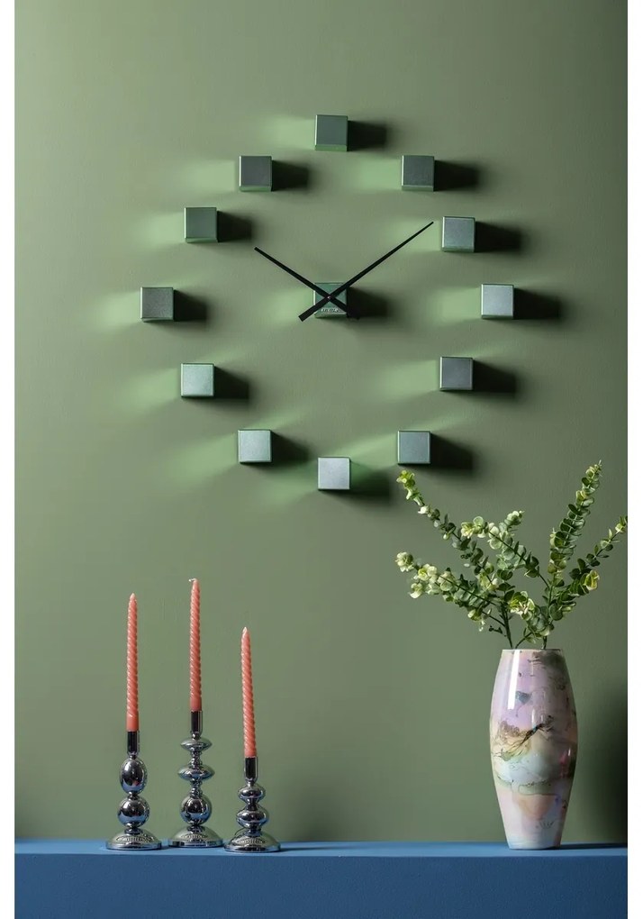 Karlsson KA5974DG designerski zegar ściennysamoprzylepny zielony, średnica 80 cm