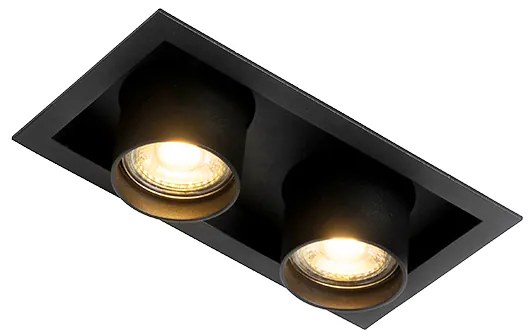 Nowoczesny reflektor wpuszczany czarny regulowany 2-światłowy - Roof