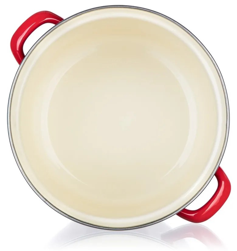 Banquet Garnek emaliowany z pokrywką Milton czerwony 20 cm, 3,4 l, 20 cm