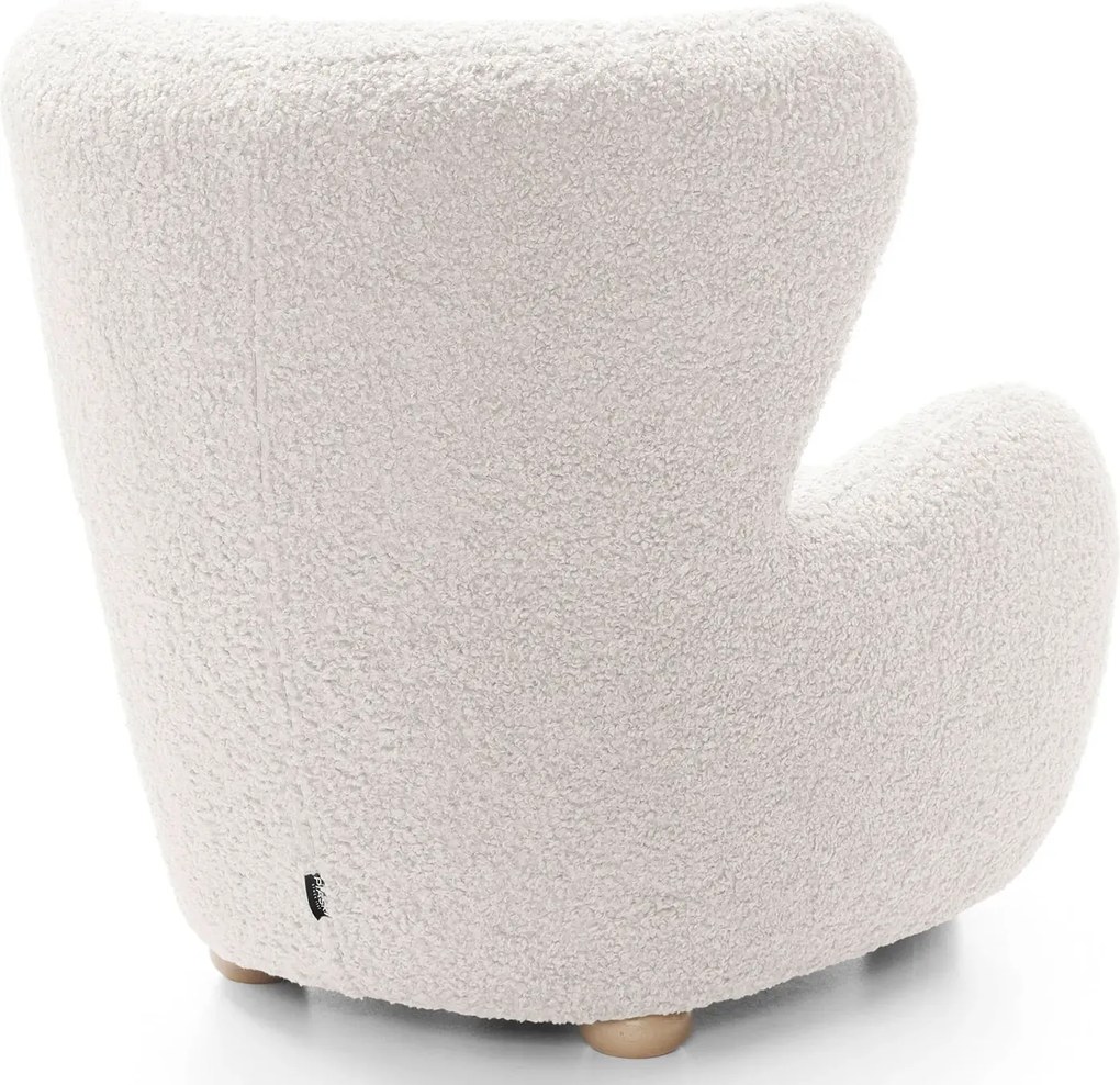 Biały fotel uszak boucle do pokoju F2-Z88