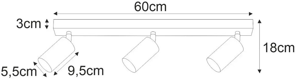 Beżowa metalowa lampa sufitowa z 3 ruchomymi reflektorami F1-P63