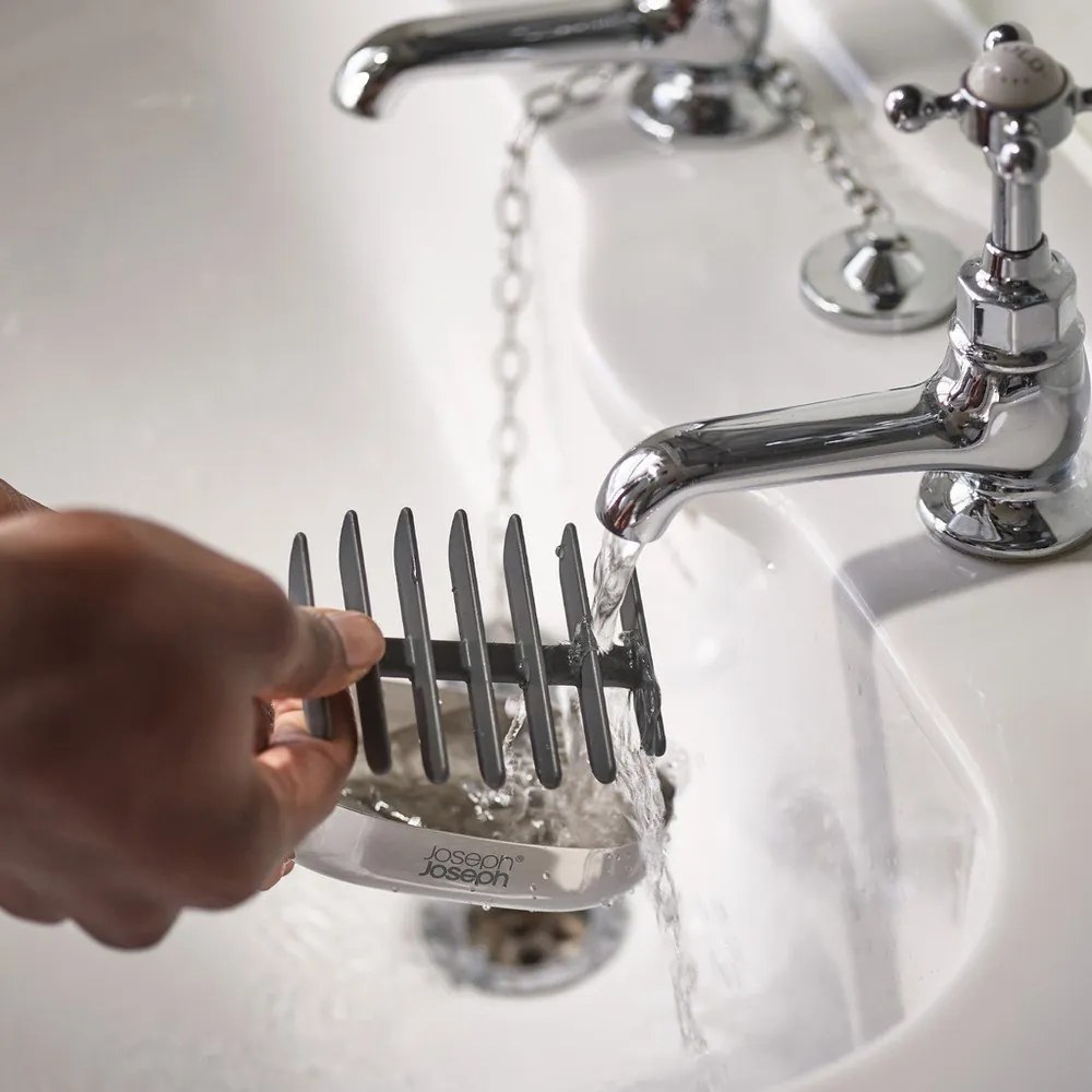 Mydelniczka ze stali nierdzewnej w kolorze srebra z połyskiem EasyStore Luxe – Joseph Joseph