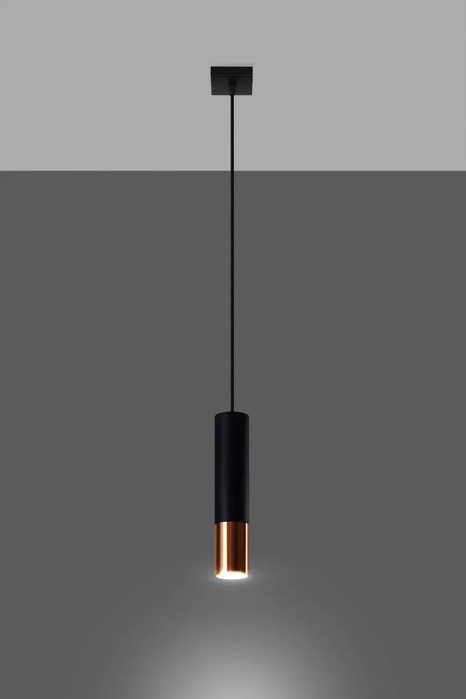 Czarno miedziana lampa wisząca nad wyspę M2-K49