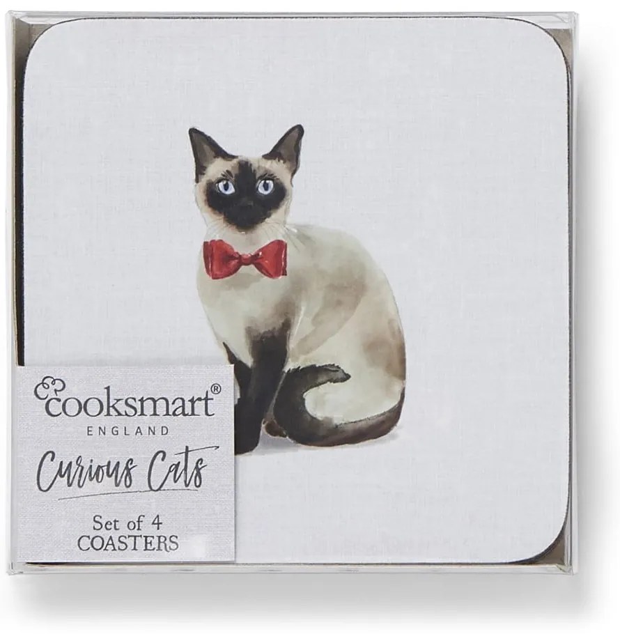 Zestaw mat stołowych i podkładek 8 szt. Curious Cats – Cooksmart ®