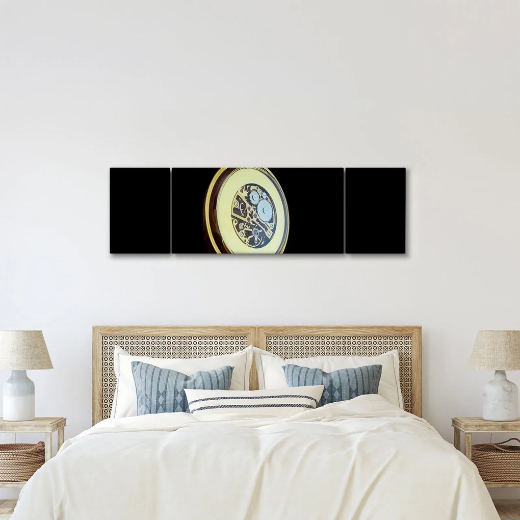 Obraz złotego zegarka kieszonkowego (170x50 cm)