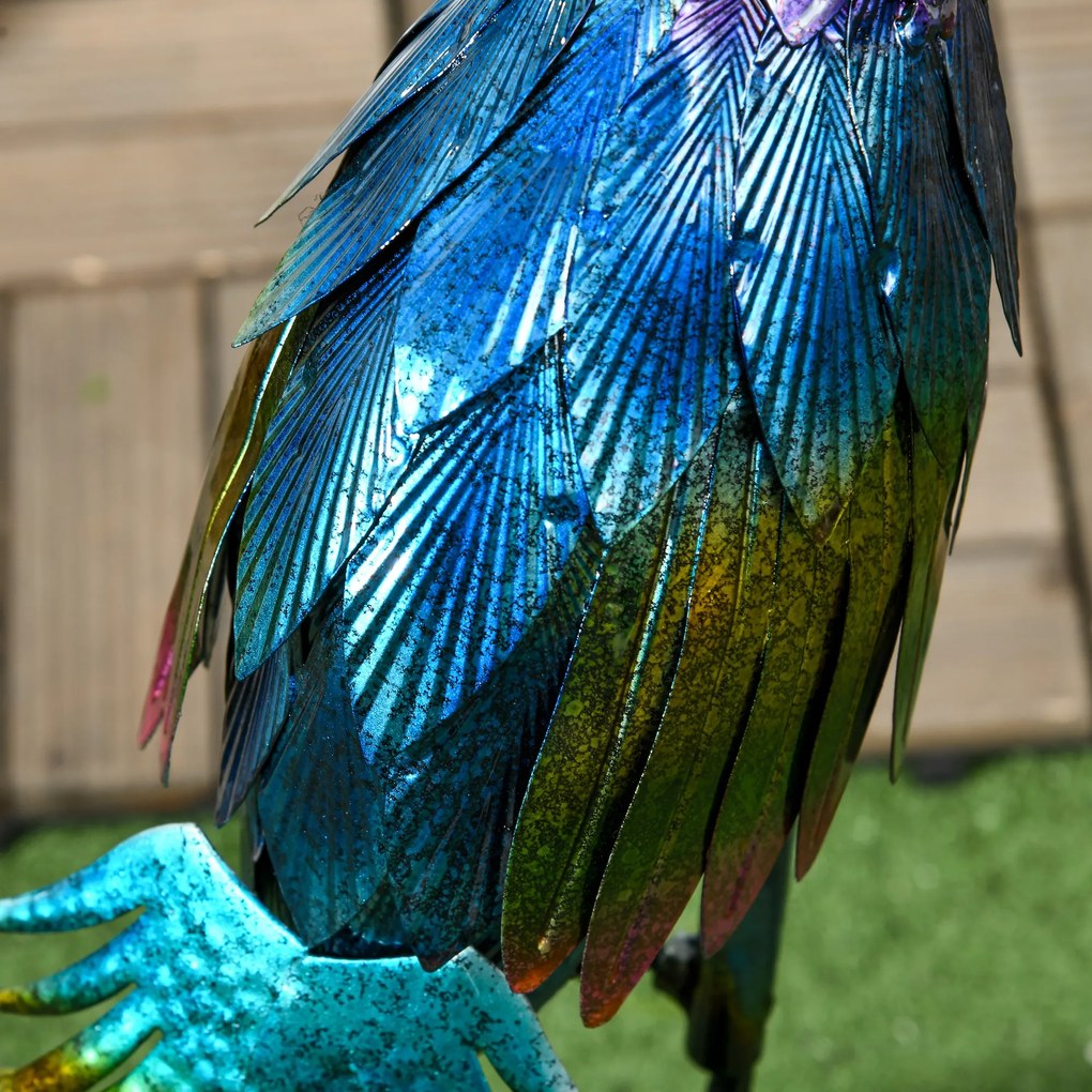 Outsunny Rzeźba Ogrodowa Paw, 25 x 29 x 59 cm, Wielokolorowy