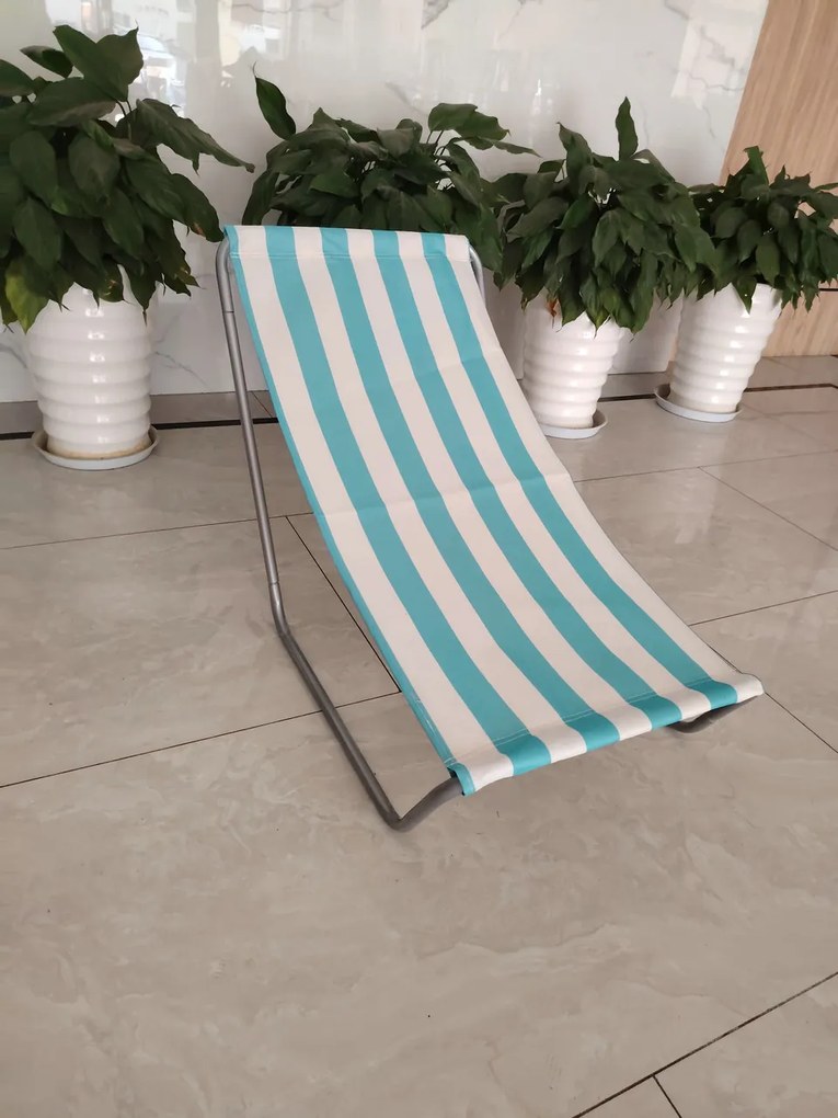 Składane leżak plażowy SAND, turkusowe paski