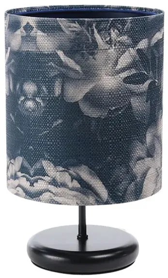 Czarno-granatowa lampka nocna w kwiaty - S395 K9-D21