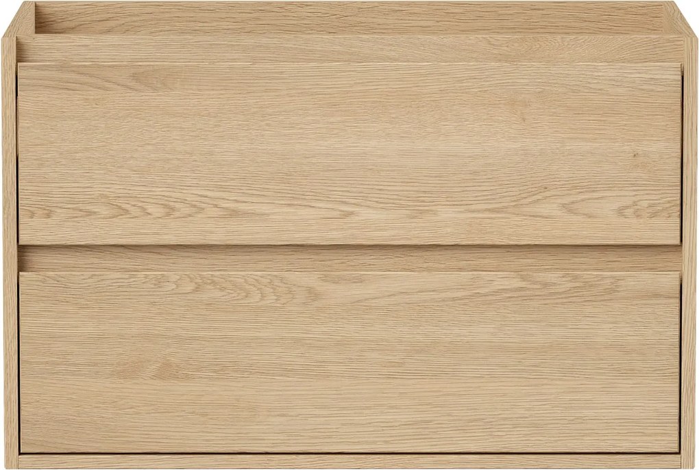 Szafka łazienkowa wisząca   pod umywalkę - Okleina dębowa - 80 cm - MILIPAM