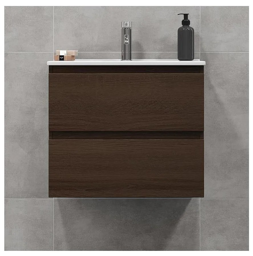 Szafka łazienkowa z umywalką KENWOOD 61 cm orzech