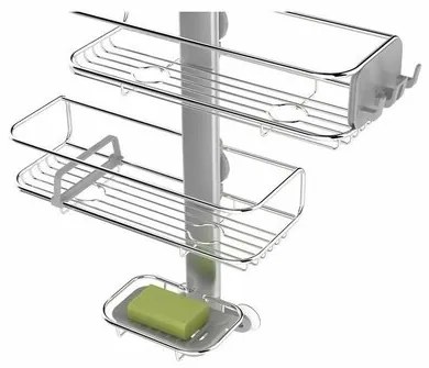 Simplehuman Regulowany uchwyt prysznicowy zpółkami