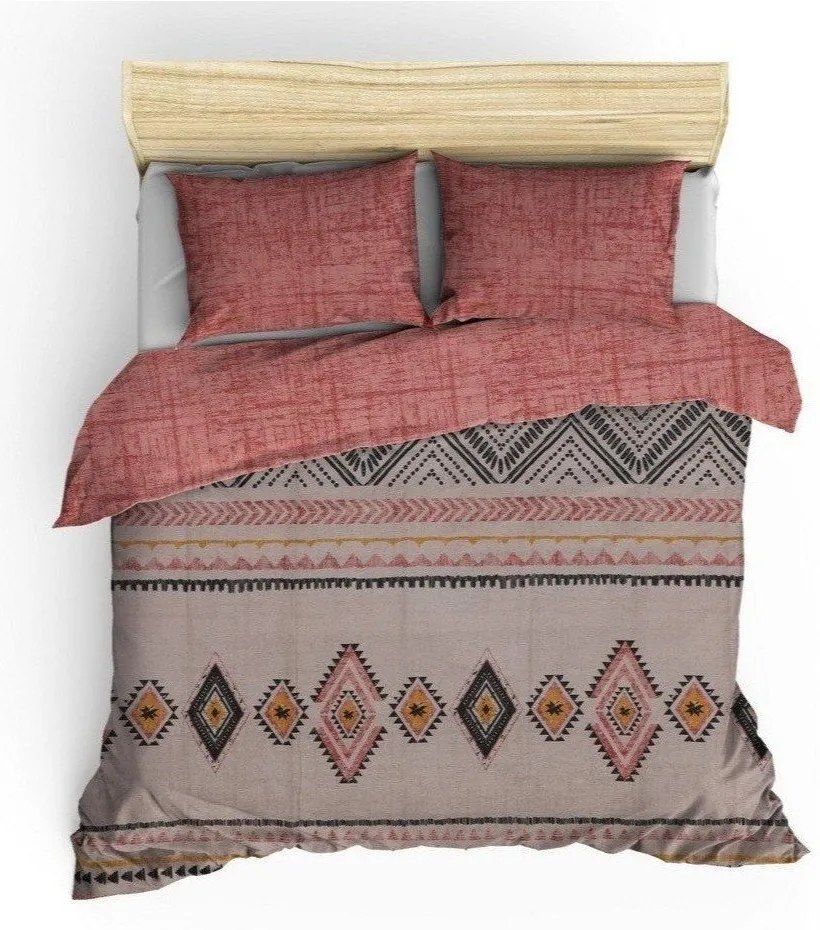 Ceglasto-brązowa pościel dwuosobowa z bawełny renforcé 240x220 cm Felix – Mijolnir