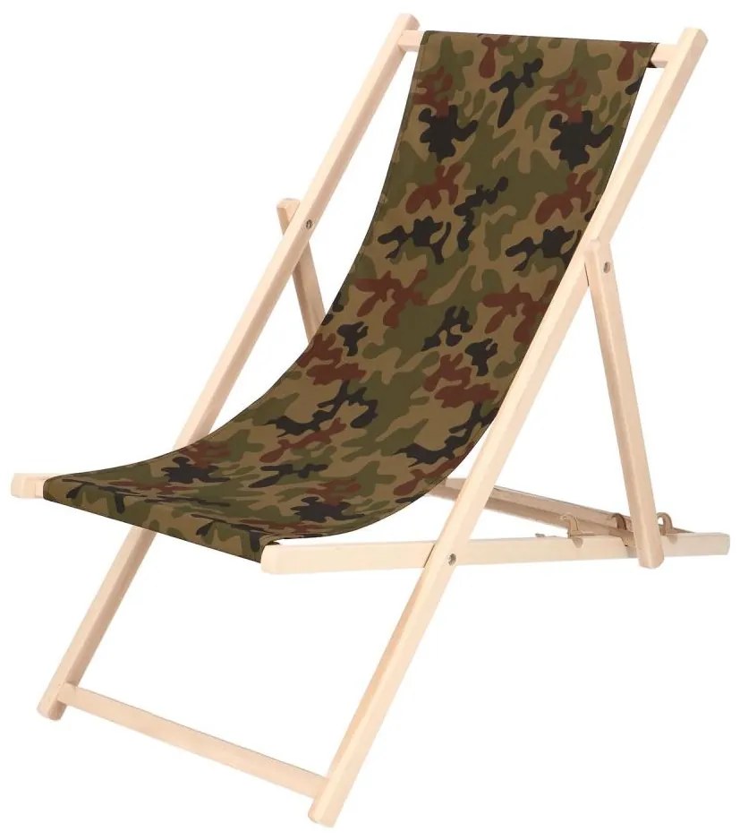 Leżak ogrodowy moro/buk