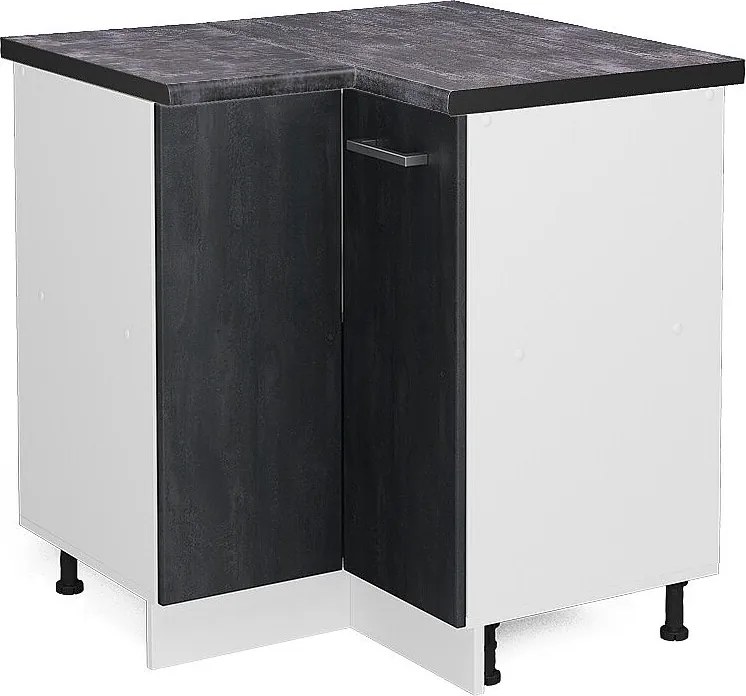 Szafka narożna czarny beton 75.6x60x81.6 r-line