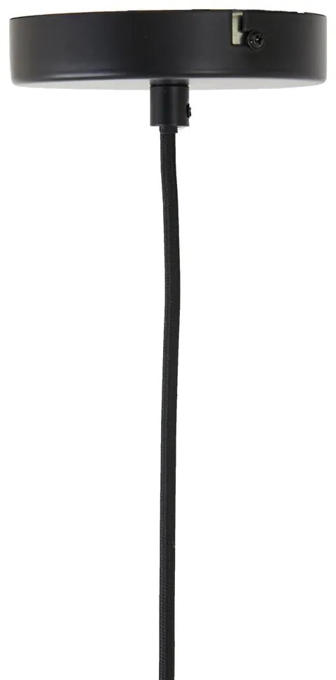 Czarna lampa wisząca z tekstylnym kloszem ø 40 cm Plumeria – Light &amp; Living