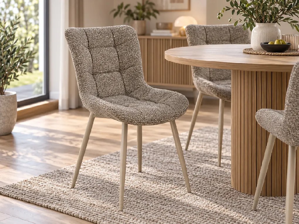 Tapicerowane krzesło do jadalni ZEVORI, ciemny beż/ kaszmir