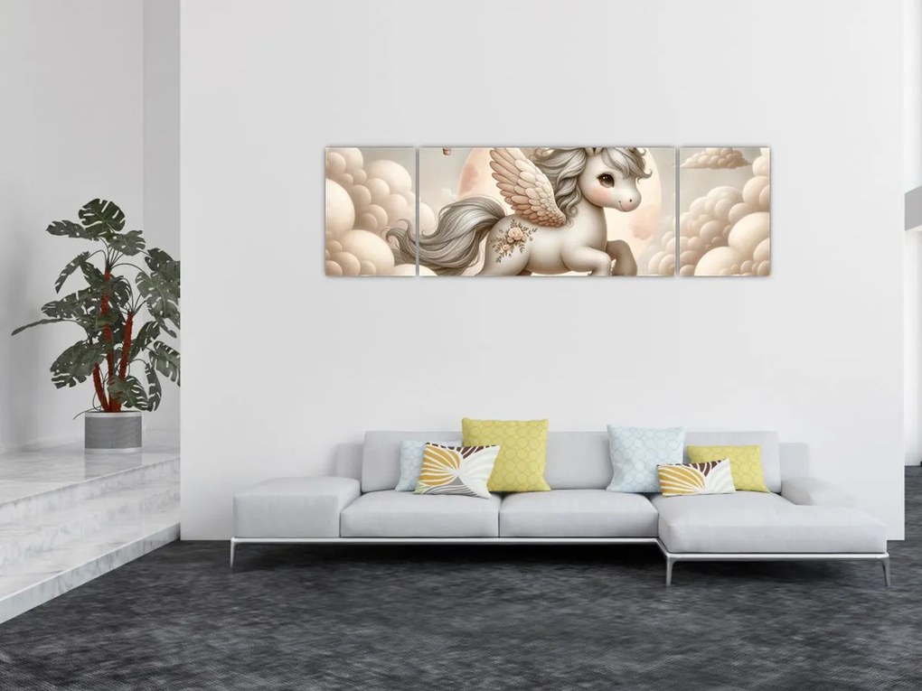 Obraz - Jednorożec w chmurach (170x50 cm)