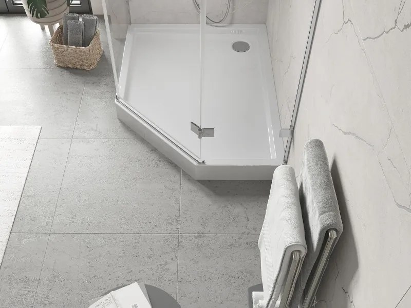 Mexen Flow+ brodzik pięciokątny lewy 100 x 80 cm, biały połysk - 46P108010LH