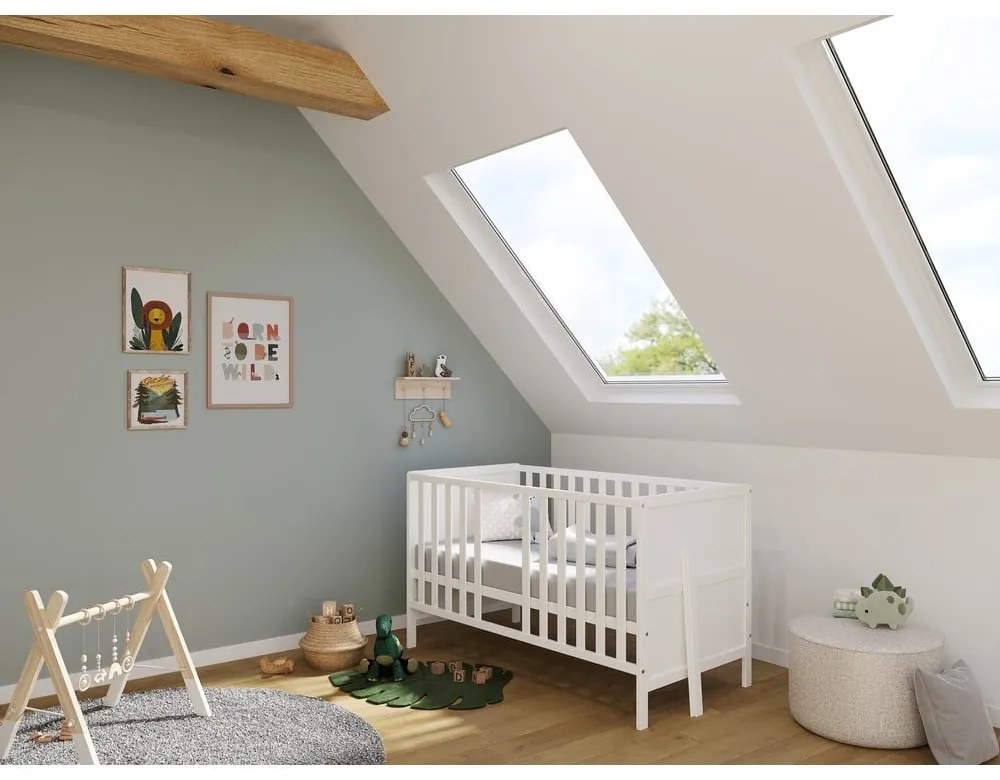 Białe łóżeczko z litego drewna 70x140 cm Alkmaar – Germania