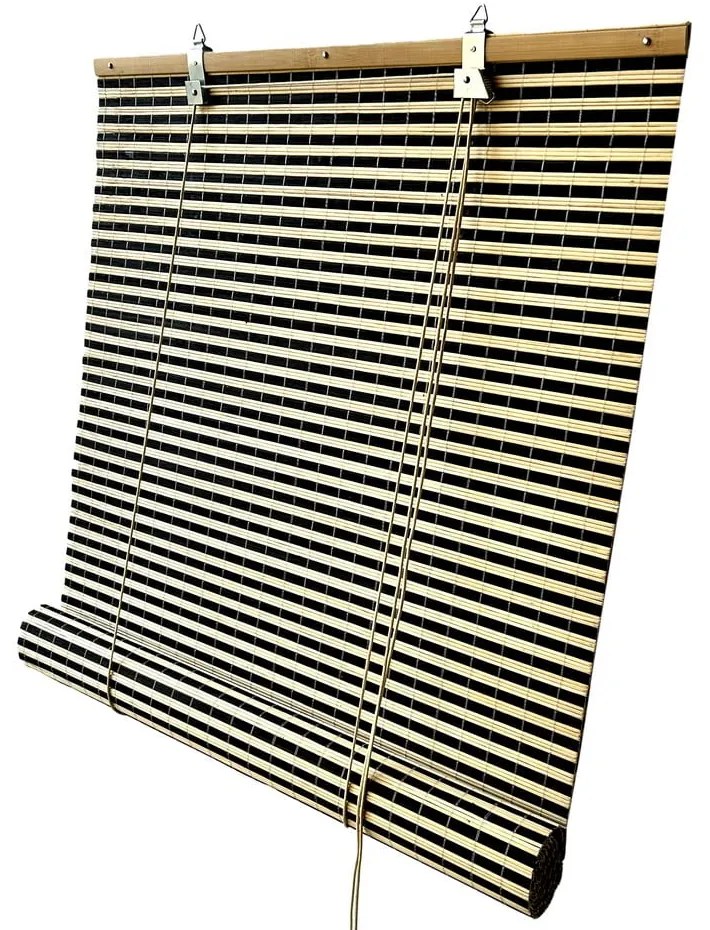 Czarno-naturalna bambusowa roleta 100x160 cm Vela – Gardinia