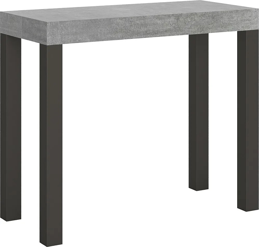 Konsola rozkładana 90x40/196 cm Everyday Small Cementu rama w kolorze Antracytu