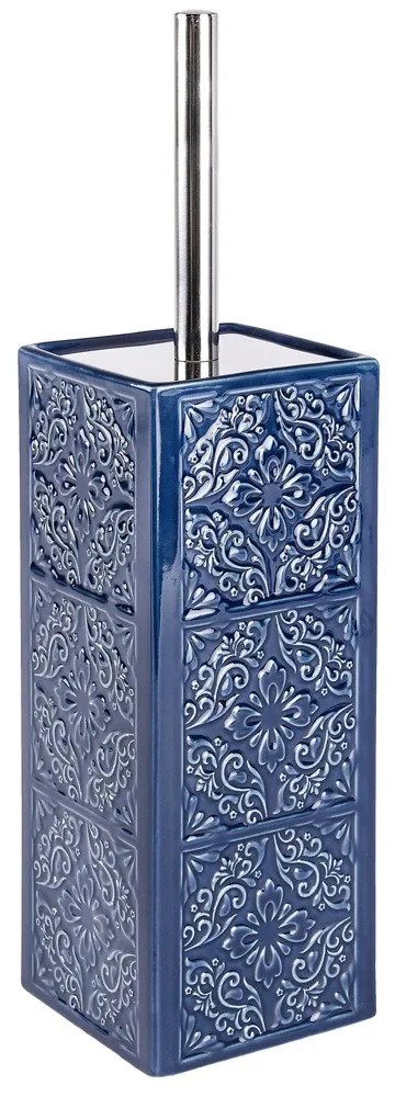 Pojemnik na szczotkę CORDOBA DARK BLUE + szczotka WC, WENKO