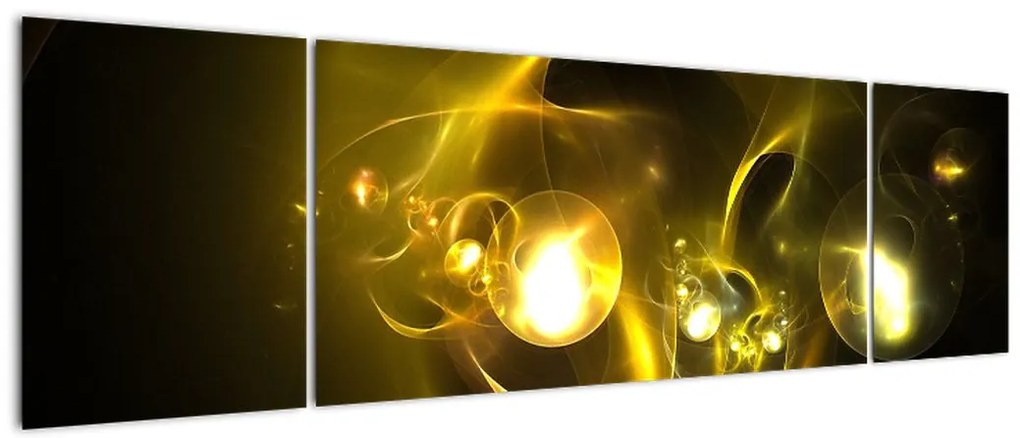 Abstrakcyjny obraz żółtych kul (170x50 cm)