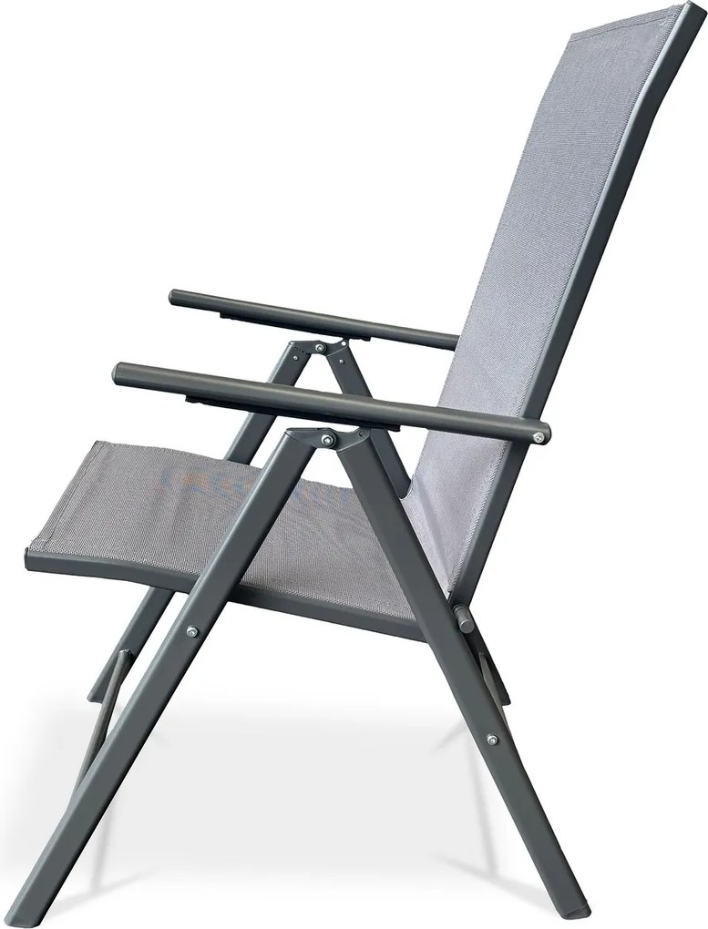 Autronic Krzesło ogrodowe, metal, tkanina, szary, AZC-S1 116 GREY