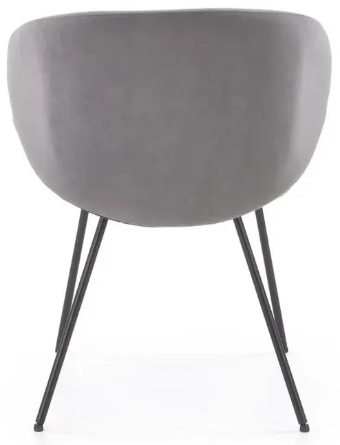 Krzesło tapicerowane K587 VELVET szare  HALMAR