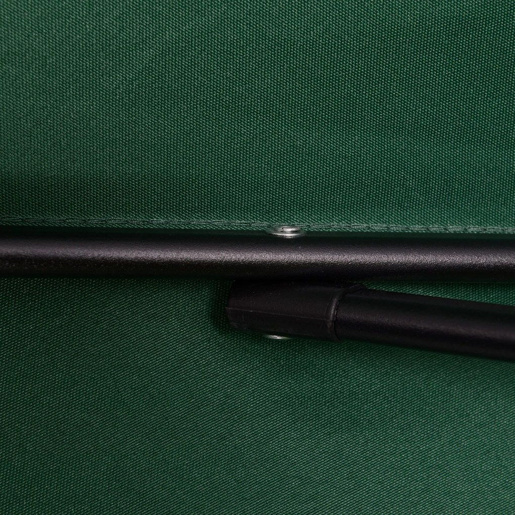 Outsunny Parasol Ø196 cm z funkcją nachylenia, sześciokątny Parasol balkonowy dla plaży i ogrodu, Zielony