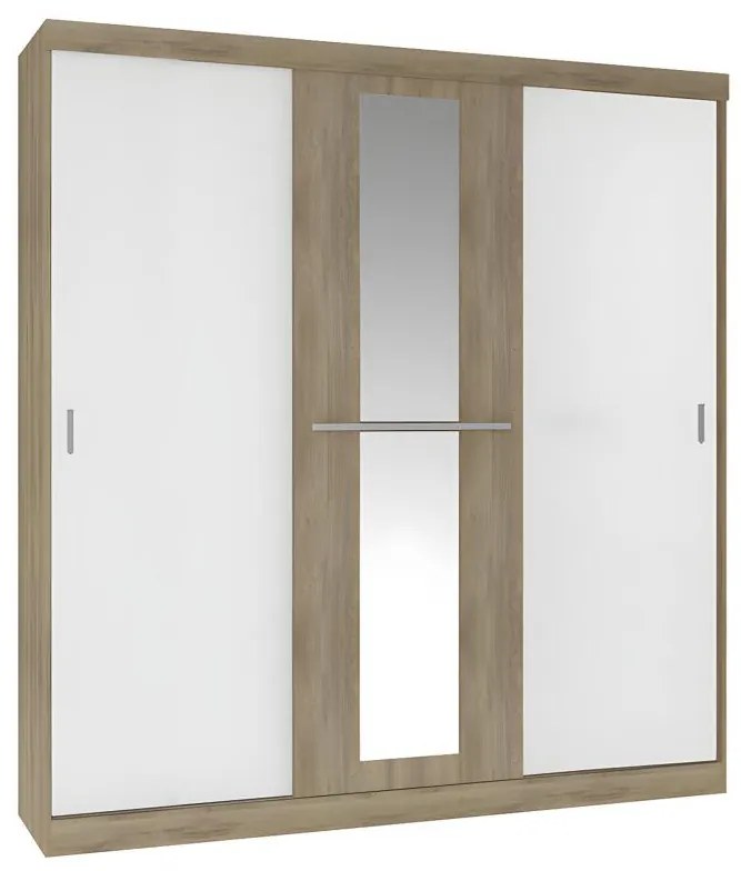 Szafa - 3 przesuwnych drzwi - dł.205 cm - Kolory: Naturalny i beżowy - DIDDA II