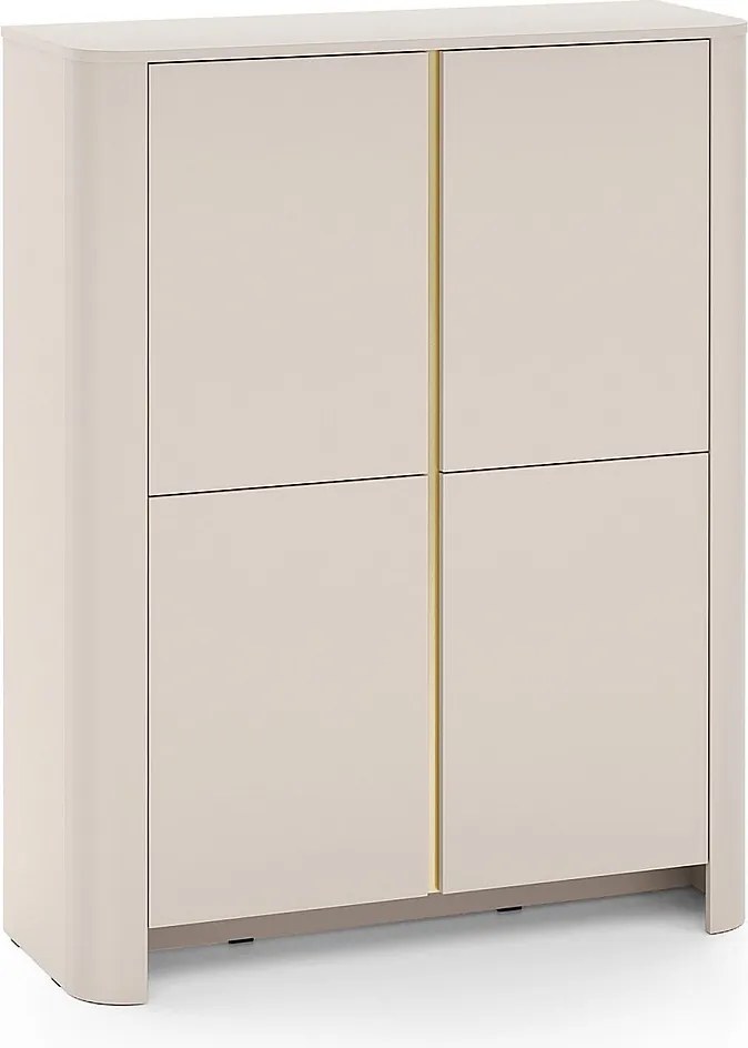 Komoda Kaszmir 103 x 39 x 132 cm | Nowoczesny mebel z zaokrąglonymi krawędziami