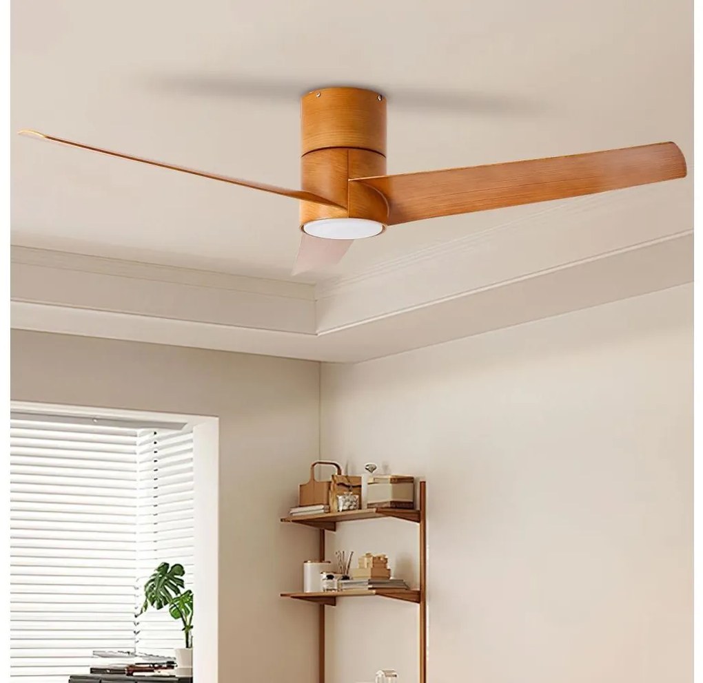 ZEVENTI - Wentylator sufitowy LED BARROSA LED/18W/230V Wi-Fi Tuya brązowy + pilot